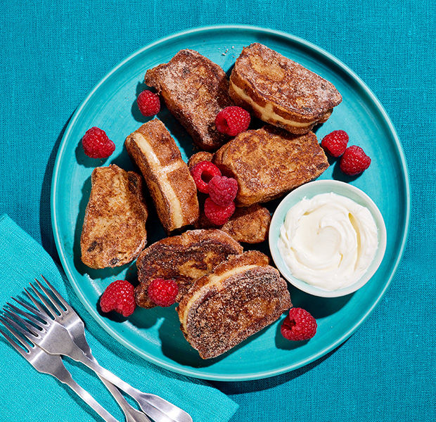 Hot cross French toast fingers