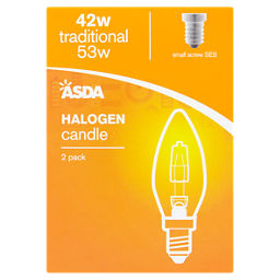 Asda 7 Clear 60 Watt Candle Baynott Bulbs 