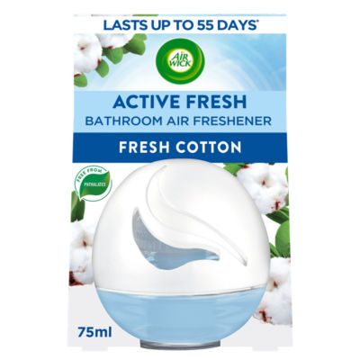 Air Wick Wick Fresh Cotton Active Fresh Bathroom Air Freshener 75ml -  HelloSupermarket