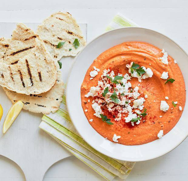 Roasted red pepper houmous