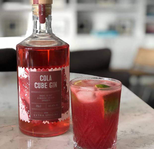 Raspberry & Cherry Cola gin cocktail
