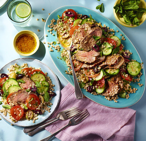 Greek lamb with giant couscous 