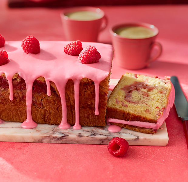 Raspberry ripple loaf cake