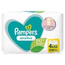 Pampers Sensitive Baby Wipes 4 Packs 4x52
