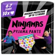 Pampers Ninjamas Pyjama Pants Girls, 10 Pyjama Pants, 4-7 Years