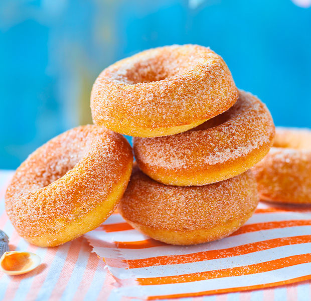 Cinnamon-dusted, mini doughnuts
