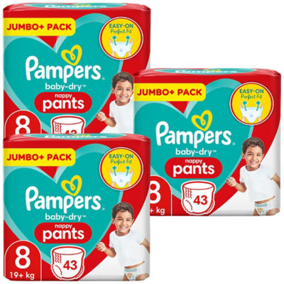 Pampers Baby-Dry Nappy Pants Stock Up Bundle Size 8 - ASDA Groceries
