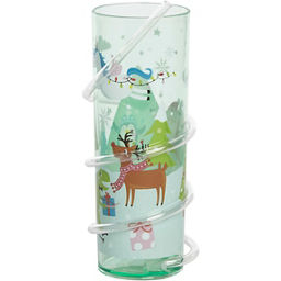 Penguin Printed Christmas Theme Party Occasion Event Glass with Straw Santa 6 Snowman Keraiz Christmas Special Anime Printed Plastic Glass/Cup with Twist Spiral Swirl Straw Reindeer 