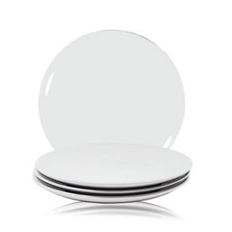 White Home Basics CD37249 Ceramic Dinner Plate 10.5 