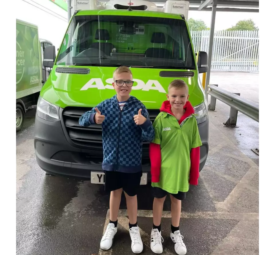 Lewis and Jacob Sinclair at Asda Queensferry