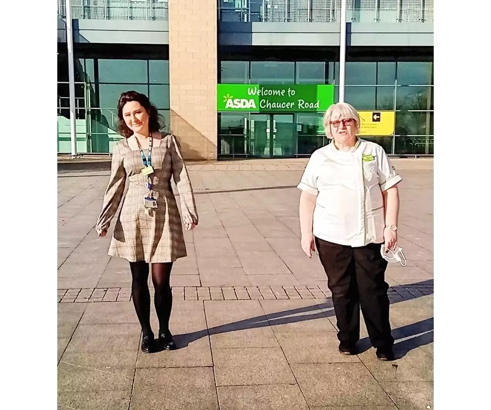 Anna Tryka and Mags Shaw from Asda Sheffield Chaucer Road