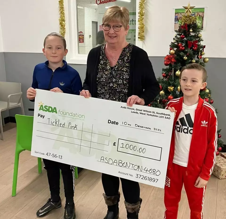Blaise Dowling, 10, raised more than £1,000 for Asda Tickled Pink breast cancer campaign