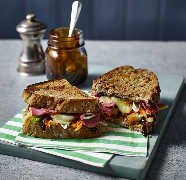 Irish stew toastie with a tangy Guinness sauce