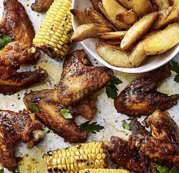 Beat the Budget's Smokin’ chicken wings with homemade chunky chips