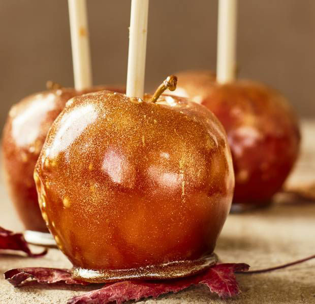 Glitter toffee apples