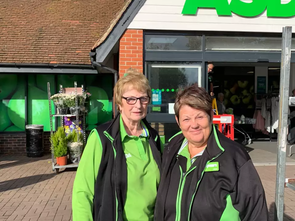 Joan Ferry, here with Sally Cunningham, has worked at Asda South Woodham Ferrers for 40 years
