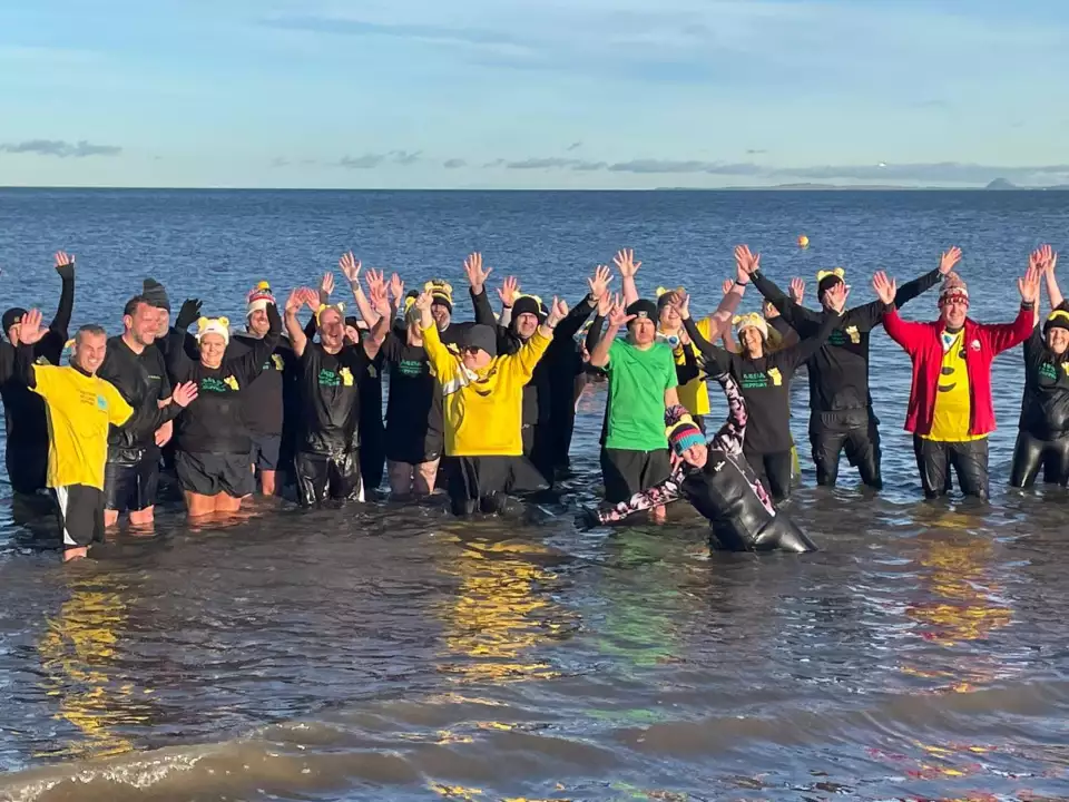 Asda colleagues from Scotland completed a sea swim for Children in Need