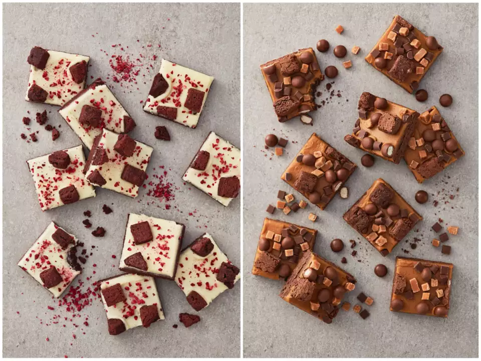 Red velvet and salted caramel loaded brownies