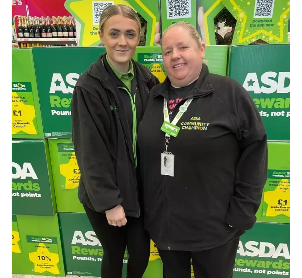 Ellie Roxbrough and Sharon Kingswood from Asda Dewsbury helped customer having a severe asthma attack