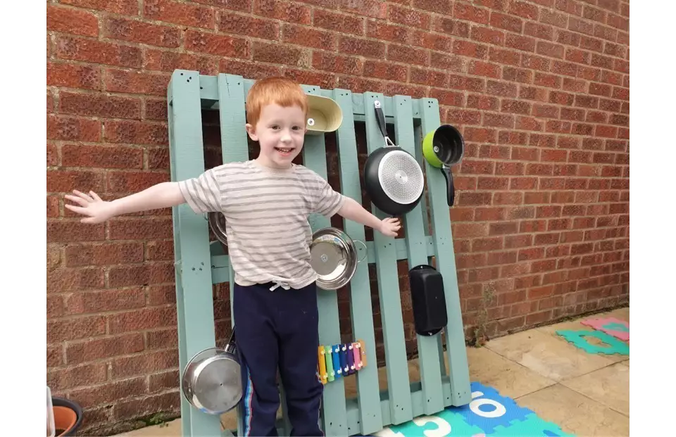 Arthur loves his music station created with help from Asda Stowmarket