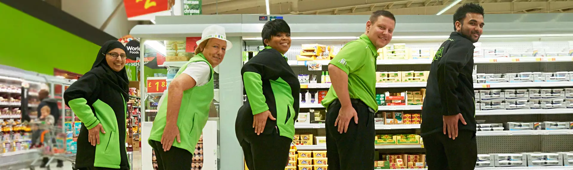 Five ASDA associates are tapping their pocket book area