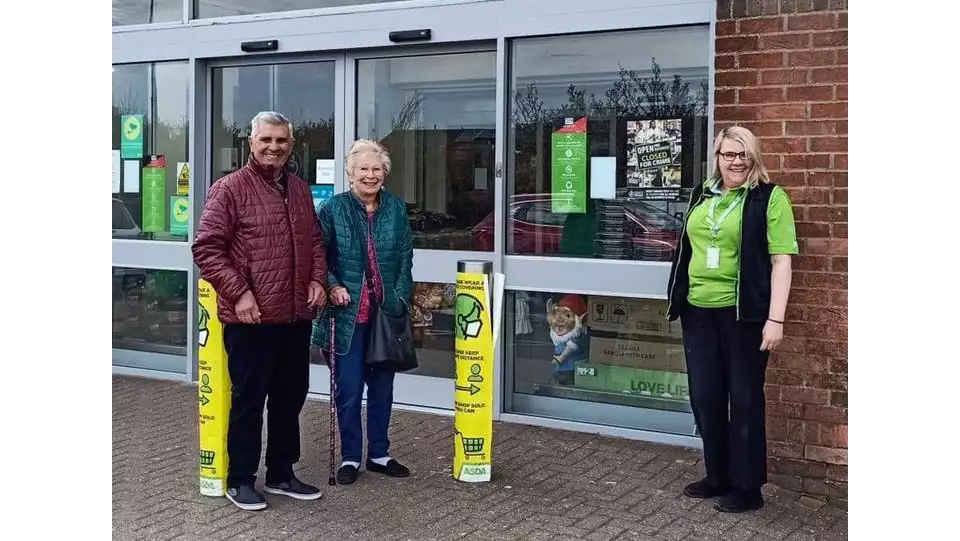 Michelle Hawkins has been a "lifeline" for elderly customers Fred and Ann at Asda Witham 