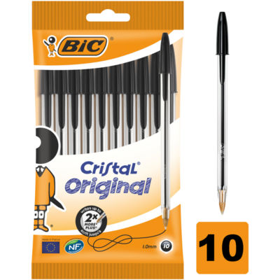 Bic Cristal Black Medium Ball Pens