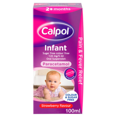 Calpol Infant Sugar Free Colour Free Oral Suspension Strawberry Flavour 2+ Months