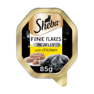 Sheba Fine Flakes Chicken in Jelly Adult Cat Food Tray