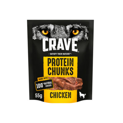 Crave Natural Grain Free Protein Chunks Adult Dog Treat Chicken
