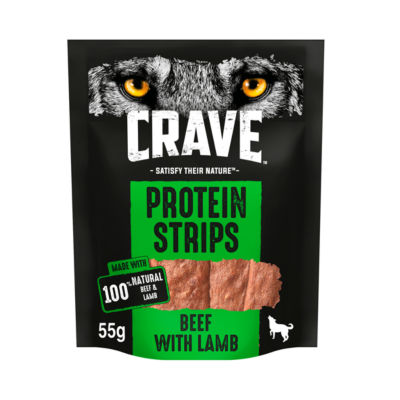 Crave Protein Strips Dog Treat Natural Beef & Lamb