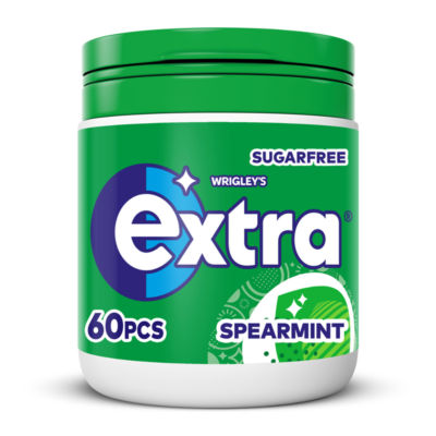 Wrigley's Extra Spearmint Chewing Gum Sugar Free Bottle 60 Pieces