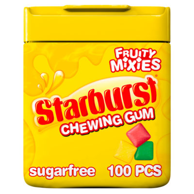 Starburst Fruity Mixies Chewing Gum Sugar Free Bottle 100 Pieces