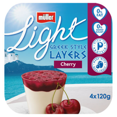 Muller Light Greek Style Layer Cherry 4 x 120g