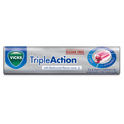 Vicks Triple Action Blackcurrant Throat Sweet 42g