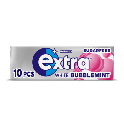 Wrigley's Extra White Bubblemint Chewing Gum Sugar Free 10 Pieces