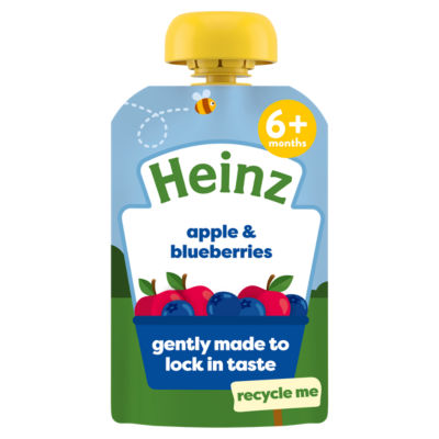 Heinz Apple & Blueberries Baby Food Fruit Pouch 6+ Months