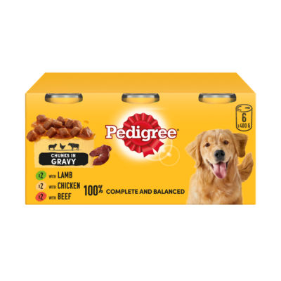 Pedigree Mixed Selection in Gravy Adult Dog Food Tins