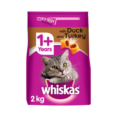 Whiskas Adult Complete Dry Cat Food Biscuits Duck & Turkey