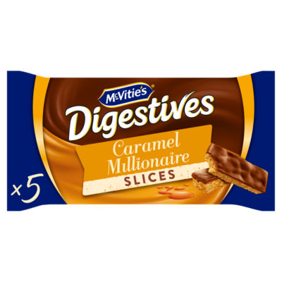 McVitie's Digestives 5 Caramel Millionaire Slices with Milk Chocolate