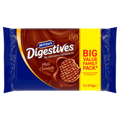 McVities Digestives Milk Chocolate Twin Pack 316g