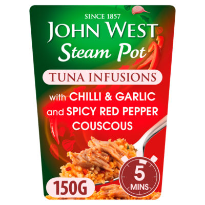 John West Steam Pot Tuna Infusions with Chilli & Garlic & Spicy Red Pepper Cous Cous