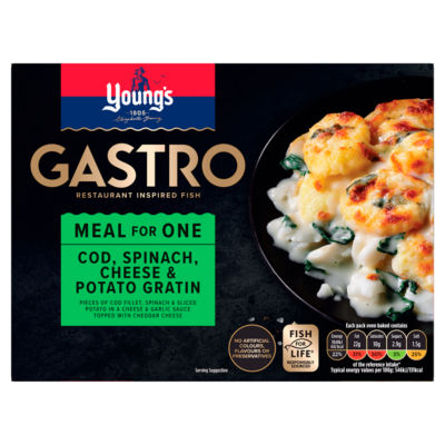 Young's Gastro Cod Spinach Cheese & Potato Gratin