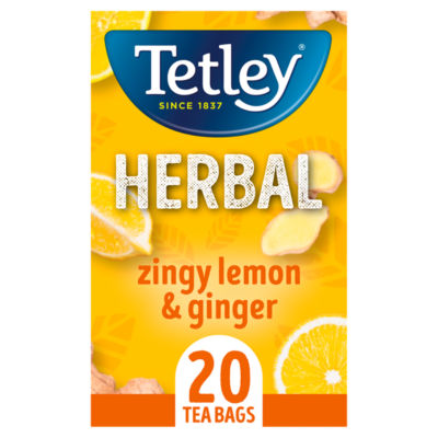 Tetley Herbal Zingy Lemon & Ginger Tea Bags x20
