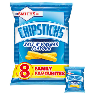 Smiths Chipsticks Salt & Vinegar Snacks 8x 17g