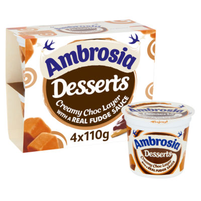 ASDA > Food Cupboard > Ambrosia Desserts Chocolate & Fudge Pots 4 x 110g