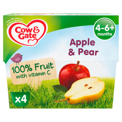 Cow & Gate Apple & Pear 100% Fruit Pots 4+ Months