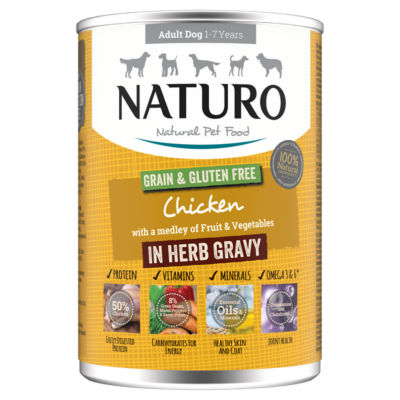 Naturo Grain & Gluten Free Chicken with Vegetables in Gravy Adult Dog Food Tin