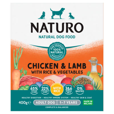 Naturo Natural Pet Food Chicken & Lamb with Rice and Vegetables Adult Dog 1 to 7 Years