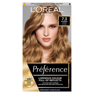 L'Oreal Preference Infinia 7.3 Florida Honey Blonde Permanent Hair Dye